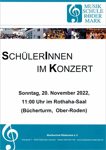 Plakat Musikschulkonzert November